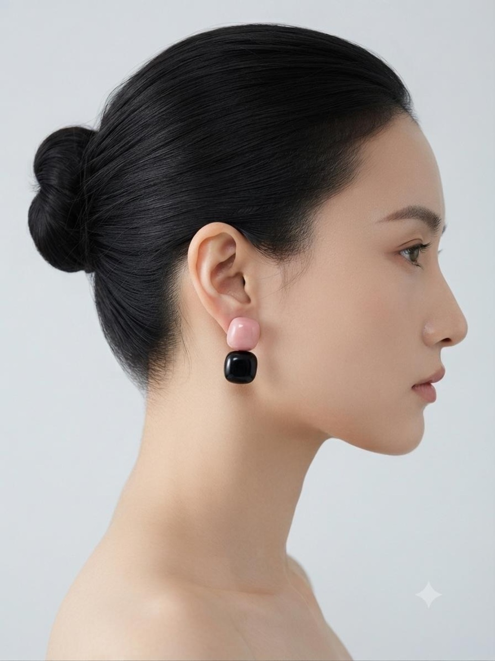 Pink and Black Double Drop Women’s Earrings two pairs only 20$